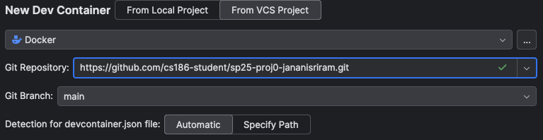 Screenshot - Add Repository and Branch information